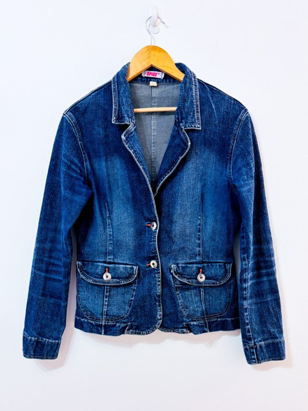 SPICE Blue Denim Tailored Blazer Y2K Casual Medium